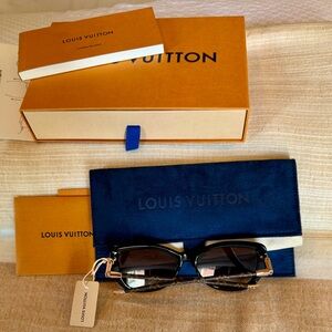 Louis Vuitton Black Sunglasses with Gold Accents